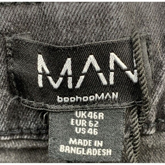 Man Boohoo Man Denim Jeans Men's Size 46x29  Button Fly Factory Distressed - Picture 3 of 15